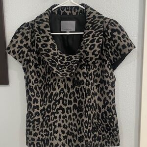 Classiques Entier Black and Tan Animal Print Blouse